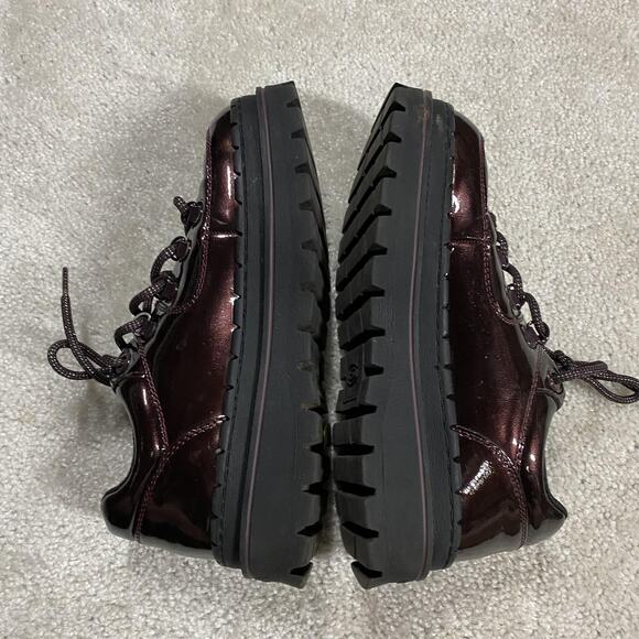 Y2K Skechers Platform Shoes Womens 7.5 Burgundy Lug Sole Sneakers SN 167073 - Picture 5 of 7